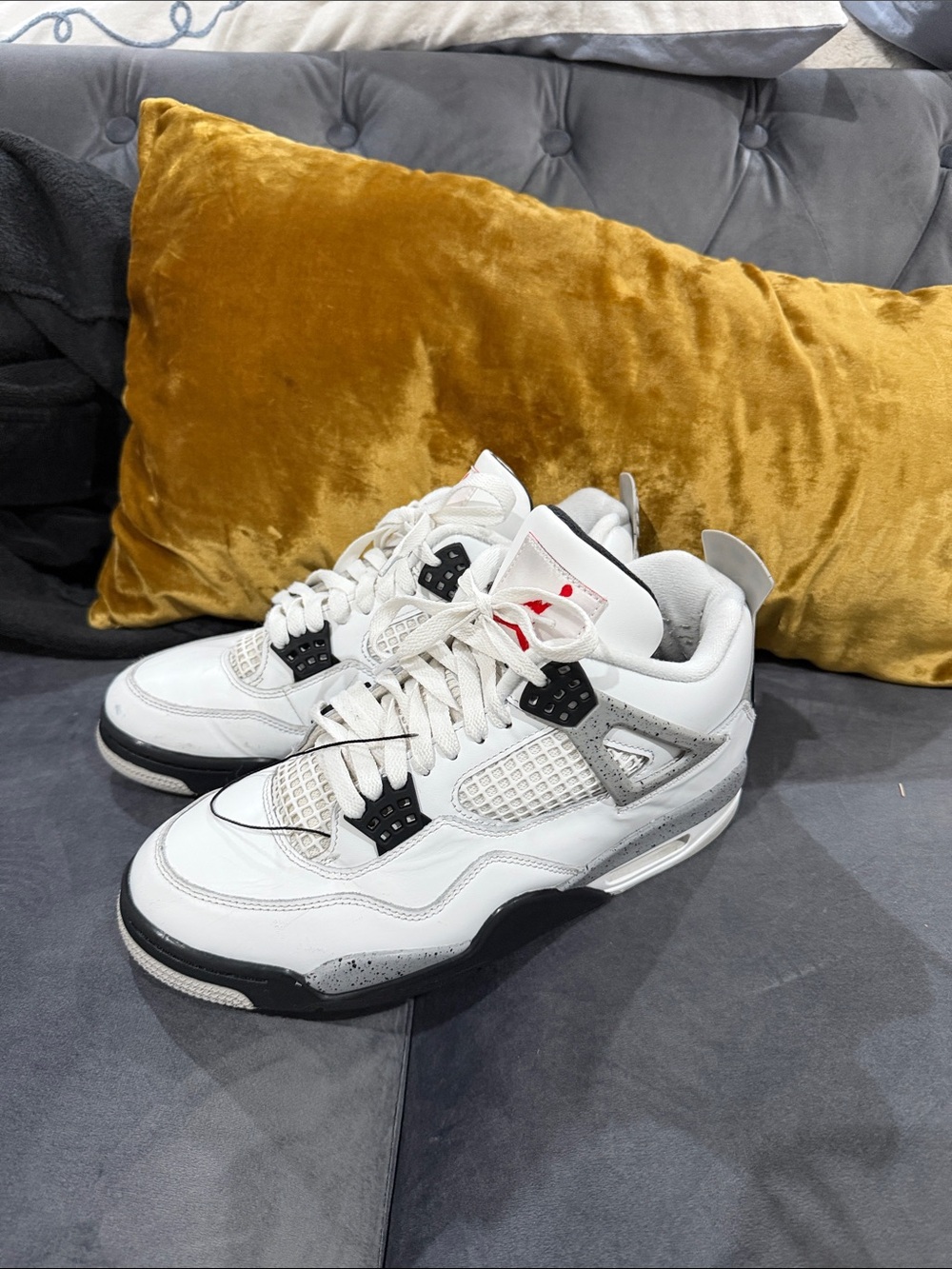Jordan 4 Men's White and cement